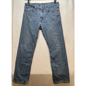 Levi's jeans mens 34 x 30 505 straight distressed work blue